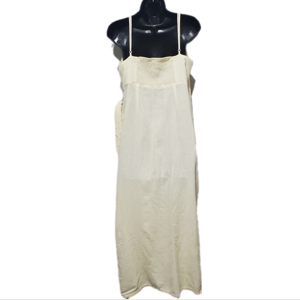 Urban Outfitters ‘Flashing Lights’ Linen Wrap Midi Dress Size Large - Picture 4 of 12